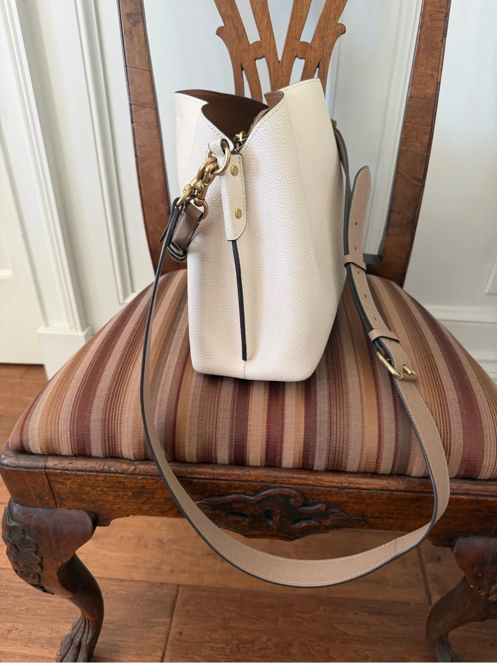 Coach Pebbled Leather Crossbody in Cream